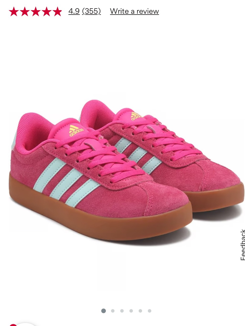 Girls Adidas Court 3.0 - Pink & Blue